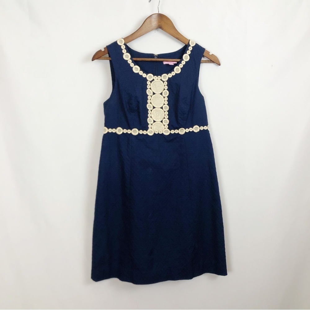 Lilly Pulitzer Navy Dress with Cream Accents